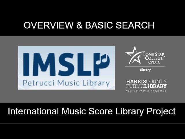 IMSLP Tutorial (International Music Score Library Project)