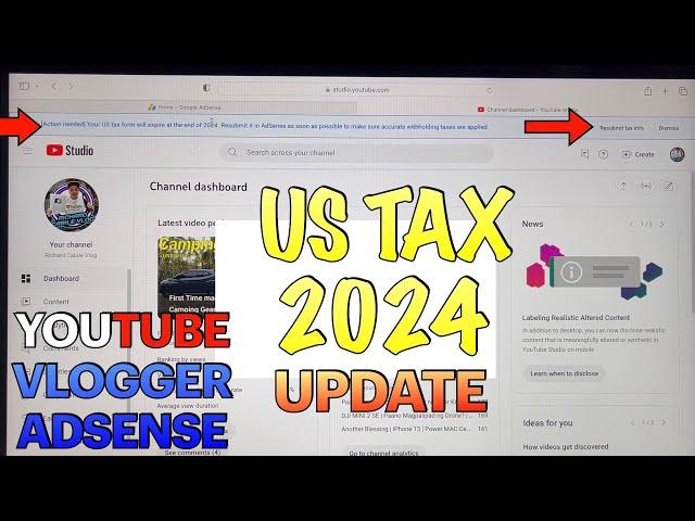 Us Tax Expired | Resubmit Tax Info on Adsense | Tagalog Tutorial | 2024 Update