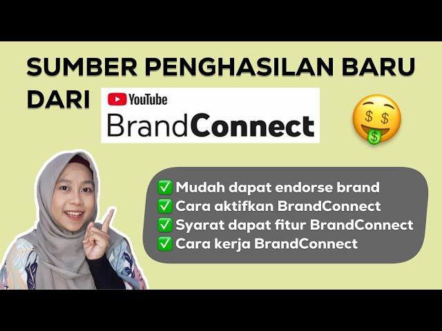 CARA MONETISASI YOUTUBE TERBARU DENGAN BrandConnect!