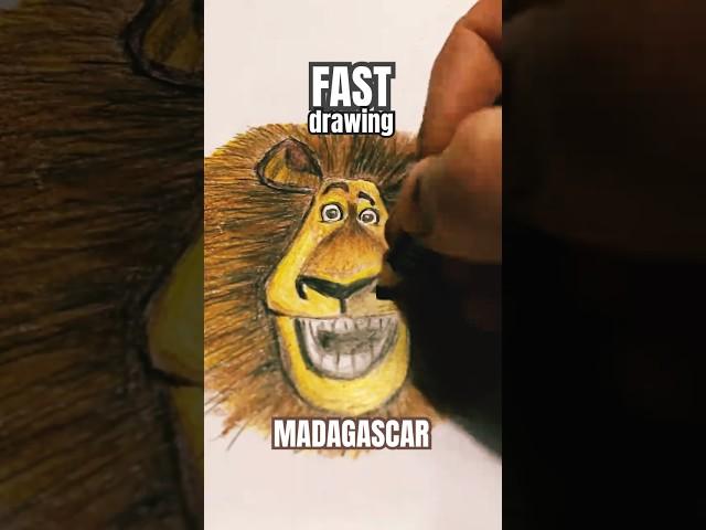 FAST drawing - MADAGASCAR movie: lion ALEX #art #drawing #madagascar animated film