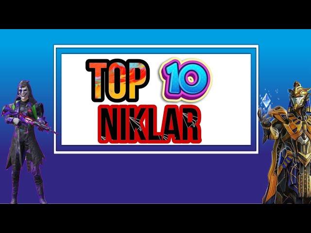 PUBG O'YNOVCHILARGA CHIROYLI TOP 10 NIKLAR || NICK NICKLAR || AJOYIB NIKLAR PUBG MOBILE #sarcogaming