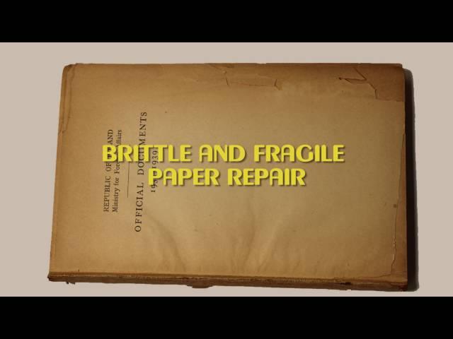 Basic conservation practices: brittle paper repair