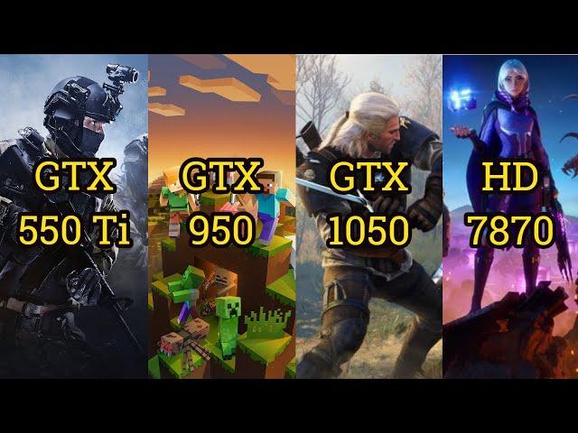 GTX 550 Ti vs GTX 950 vs GTX 1050 vs HD 7870 = 6 GAMES in 2021