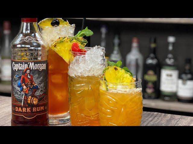 3 LUSCIOUS Captain Morgan Dark Rum Cocktails!