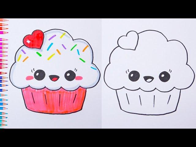 How to Draw a Cupcake Easy drawings