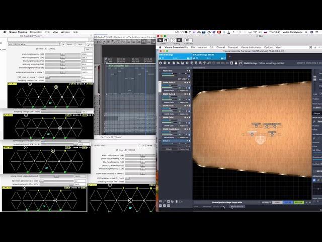 SWAM Strings. Each chord tuned to own natural major (JI) by SysEx messages