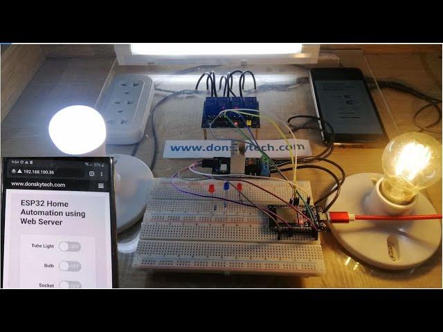 ESP32 Web Server Home Automation Using PlatformIO IDE