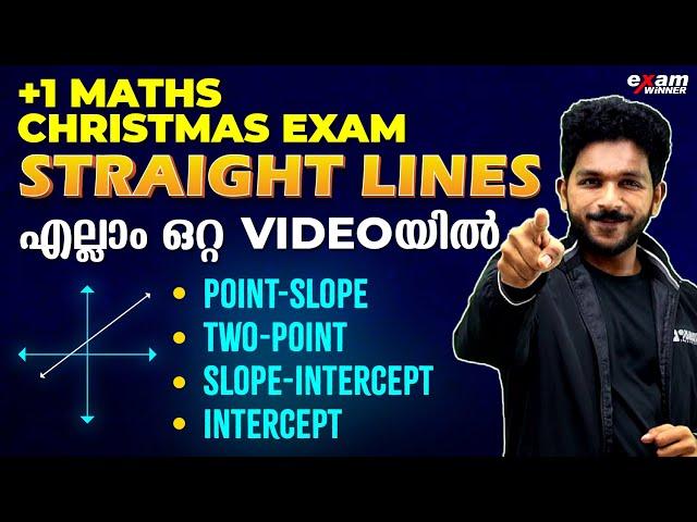 PLUS ONE CHRISTMAS EXAM | MATHS | STRAIGHT LINES  | ALL TYPES OF LINE IN 1 VIDEO | EXAM WINNER