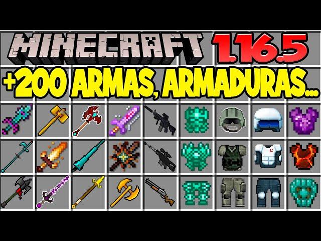 15 MODS de ARMAS y ARMADURAS para MINECRAFT 1.16.5 - Espadas,Herramientas,Minerales,Arcos,Escudos️