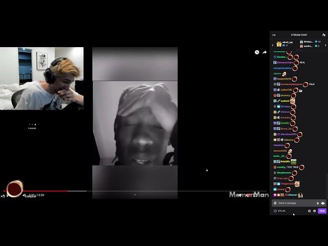 xQc can't stop laughing at travis Scott meme