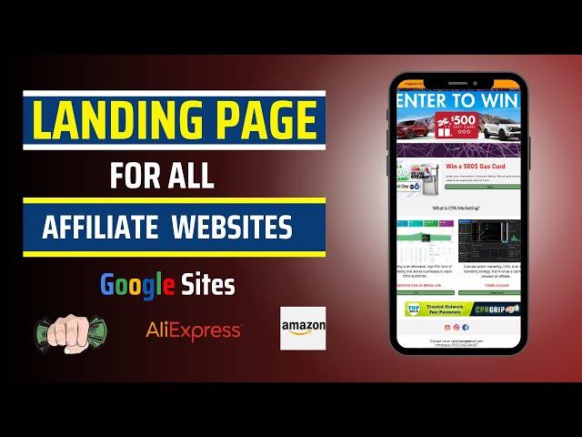 Best Free Landing Page for Affiliate Marketing | Google Sites affiliate Landing Page