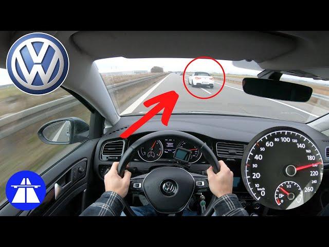 VW GOLF 7 1.6 TDI 115HP TOP SPEED MAX ACCELERATION ON GERMAN AUTOBAHN