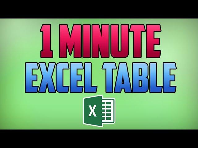 Excel 2016 : How to Make a Table