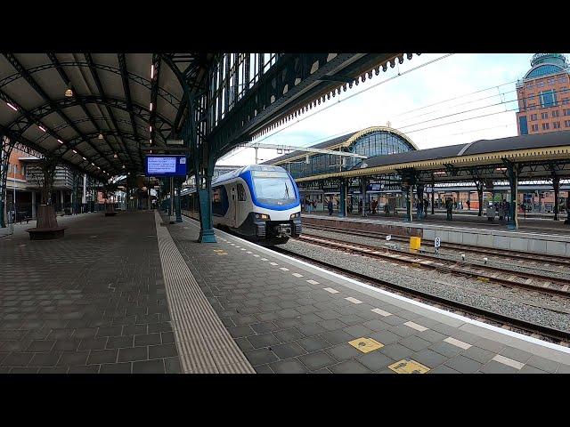 The NS FLIRT sprinter to Arnhem Central Station departs from 's-Hertogenbosch