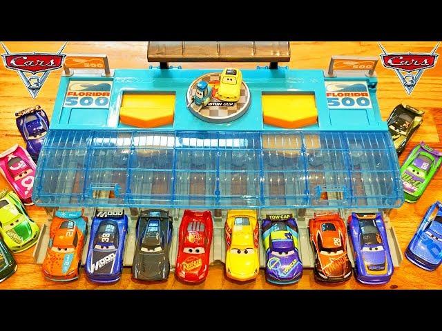 Disney Cars 3 Florida 500 Racetrack Launches Next Gen Piston Cup Racers so Fast!