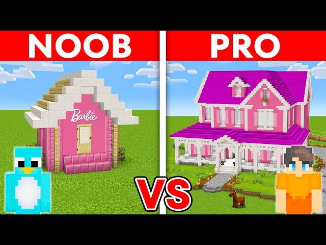 NOOB vs PRO: MODERN BARBIE GIRL HOUSE Build Challenge in Minecraft!