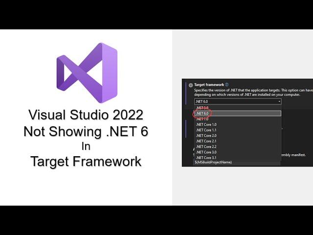 Visual Studio 2022 Not Showing .NET 6 Framework