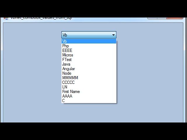 VB.NET - How To Populate ComboBox From SQL Server Database Values In Visual Basic .Net [with code]