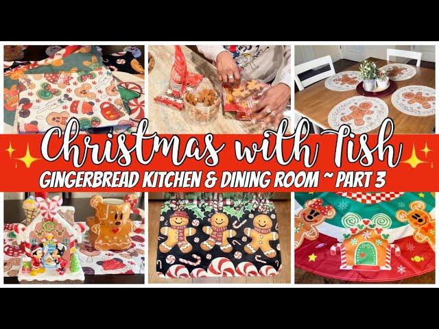 GINGERBREAD DISNEY DINING ROOM & KITCHEN | CHRISTMAS DECORATE WITH ME 2024