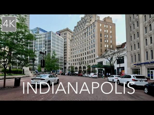 Downtown Indianapolis Indiana City Drive 4K - Driving tour of Indy / The Crossroads of America