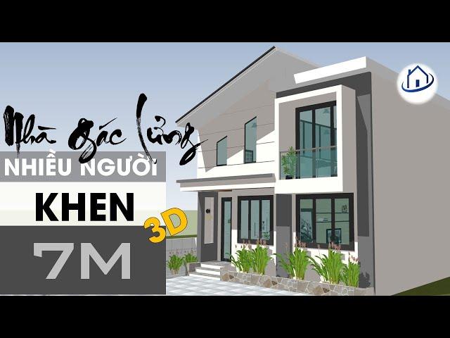 Mẫu Nhà Gác Lửng Ai Cũng Muốn Xây | 7 Mét Cực đẹp Hiện đại |SAH design