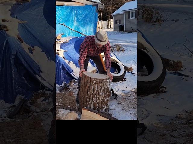 Fiskars Isocore Splitting Maul Is A BEAST #satisfying #woodworking