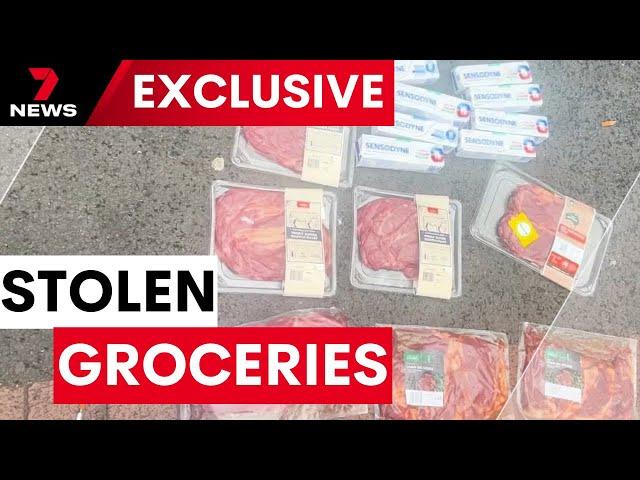 Shoplifters busted selling stolen groceries on the street | 7NEWS