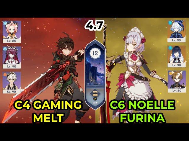 C4 Gaming Melt and C6 Noelle Furina Double Hydro.- Genshin Impact Spiral Abyss 4.7 Floor 12