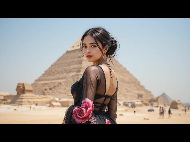 [4K] AI ART Indian Lookbook Model Al Art video-Pyramids of Giza