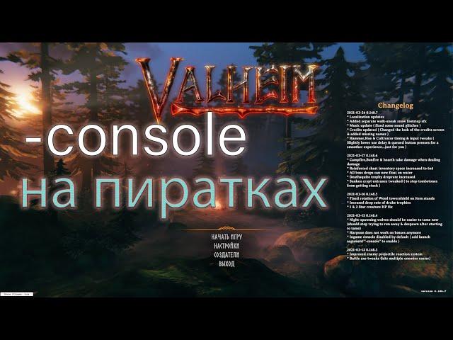 как добавить консоль на пиратках Valheim