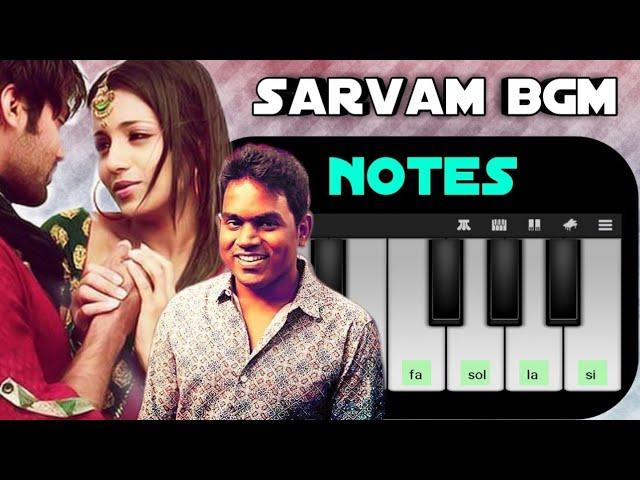 Sarvam bgm | Piano Notes Yuvan Shankar Raja