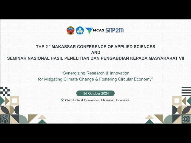 The 2nd Makassar Conference of Applied Science (MCAS) - Politeknik Negeri Ujung Pandang 2024