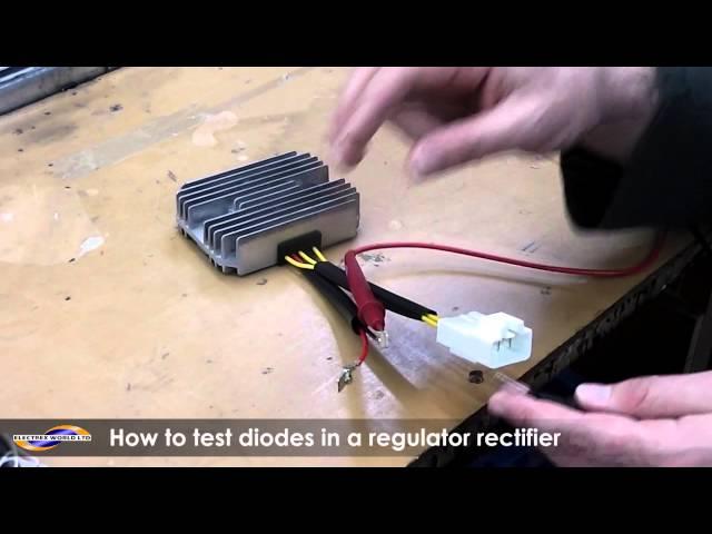 How to test a diode on a regulator rectifier using a multimeter