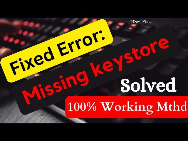 Missing keystore or debug.keystore Missing Android Studio Error FIXED SHA-1-100% working @dev_vikas