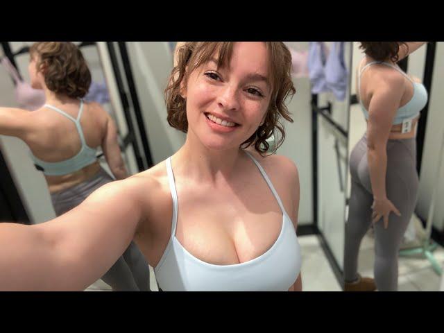 [4k] Sports Bra Dressing Room Try On Haul with Mary Moody - Lululemon