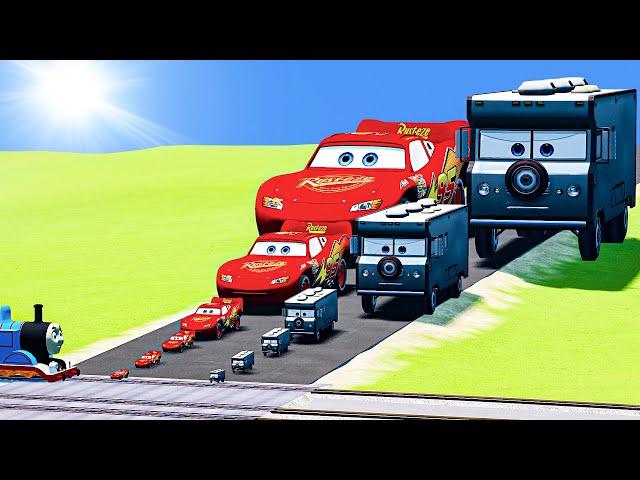 Big & Small Mcqueen vs Big & Small RV vs Cars vs Thomas the Train | BeamNG.Drive