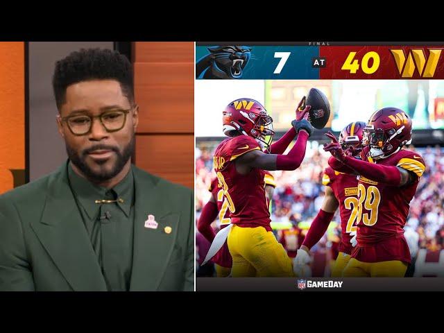 Nate Burleson reacts to Commanders destroy Titans 40-7, Jayden Daniels injury; Mariota 205 Yds, 2 TD