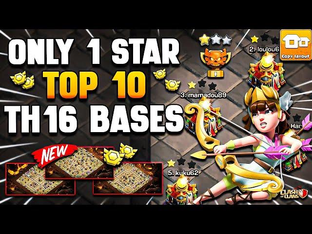 Top 10 Only 1 Star TH16 War Bases Link | COC TH16 Base (Town Hall 16) | Best TH16 CWL & Legend Base