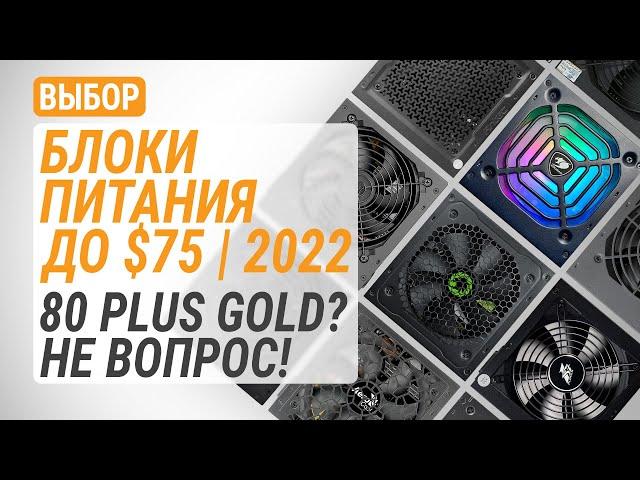 Выбор блоков питания до $75 в 2022 году. 80 PLUS Gold? Не вопрос!