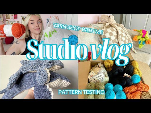 Crochet with me- Pattern testing, fall fibers, and yarn hauls! Studio Vlog