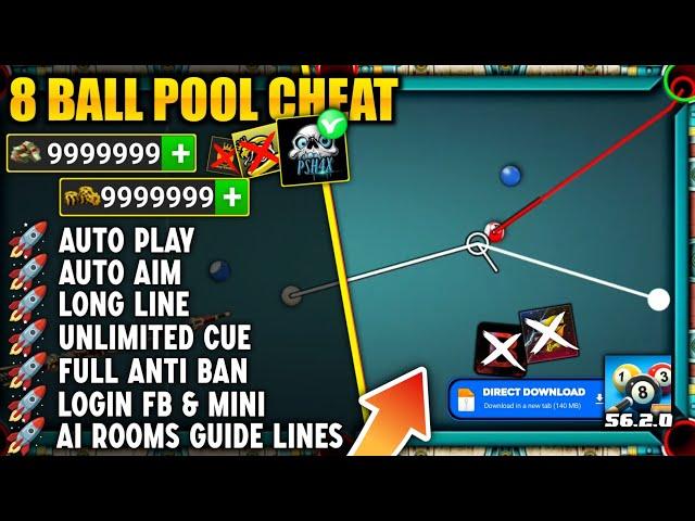 (TUTORIAL!) 8 Ball Pool MOD MENU v56.1.0 Gameplay - Unlimited Coins/Cash & Long Line Anti Ban 2025