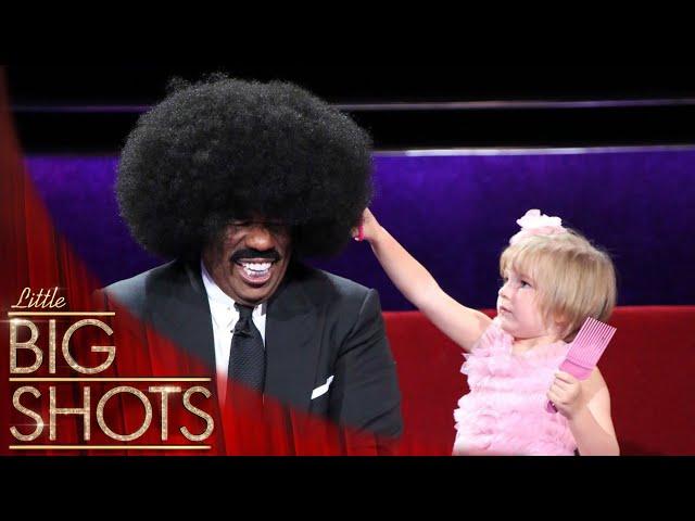 Steve Harvey Welcomes Itty Bitty Barber and Internet Sensation Ansleigh!