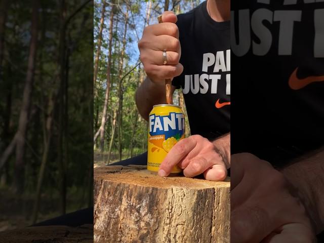 Easy way: Open Soda.#camping #skills #survival