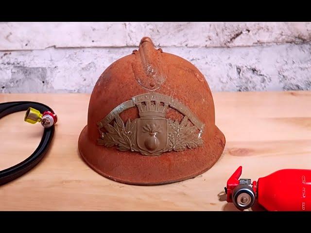 Very Rusted Firefighter Helmet Restoration 