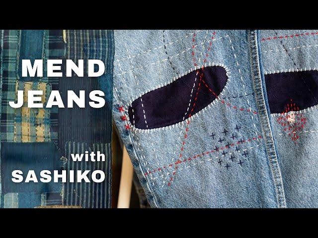 Repair Jeans with Sashiko and Whipstitches | Visible Mending Tutorial