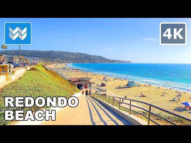 [4K] SCENIC WALK: Redondo Beach Esplanade in South Bay Los Angeles, California - Walking Tour 