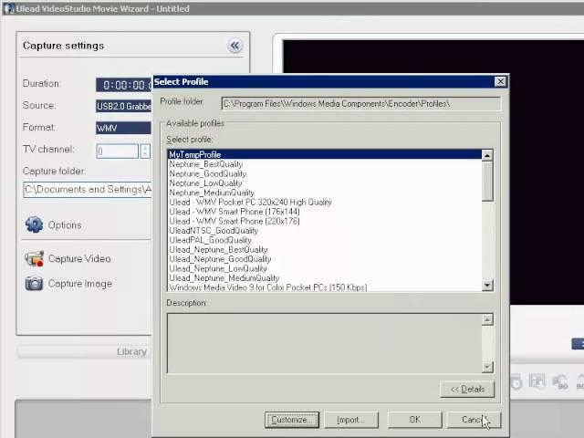 (Part2of2) Ulead Video Studio & EasyCap DC60's best option settings; configurations; codecs; formats