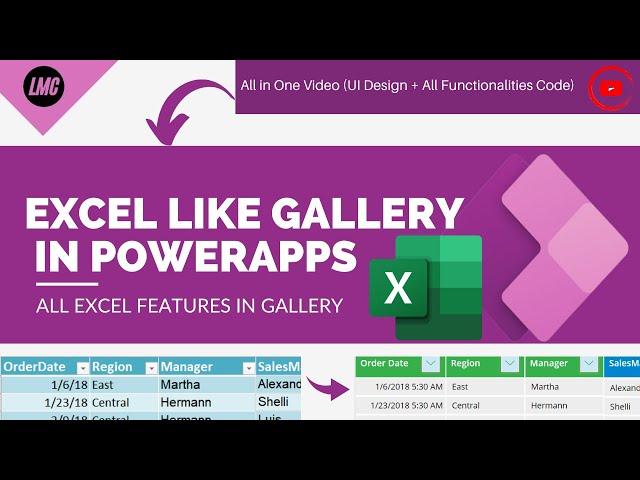 Editable Excel like Gallery in PowerApps || Freeze columns like Excel in PowerApps Gallery