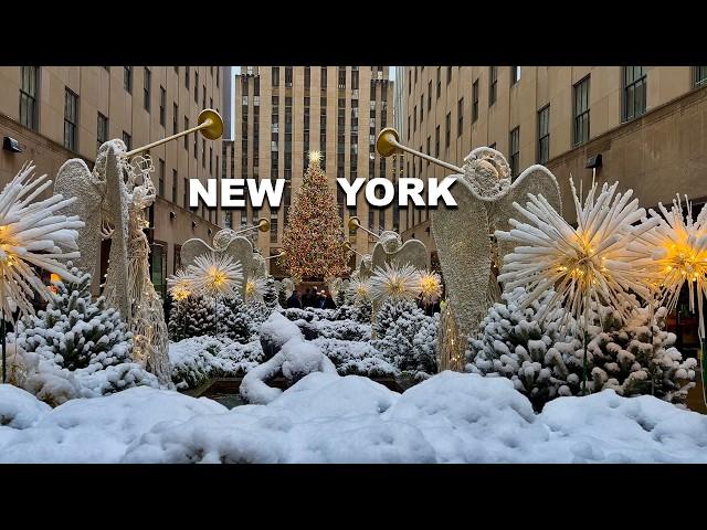 NYC 7AM Snow Walk in Manhattan Snowfall in New York City 4K Snow Ambience NYC White Christmas 2024