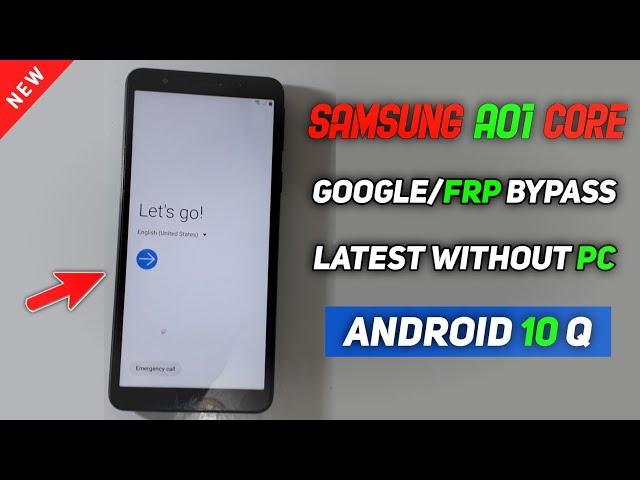 Samsung A01 Core FRP Bypass Android 10 Q || Samsung Galaxy A01 Core FRP/Google Lock Bypass 2021